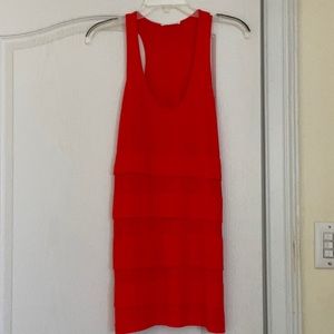 Lush orange tier ruffle dress Small